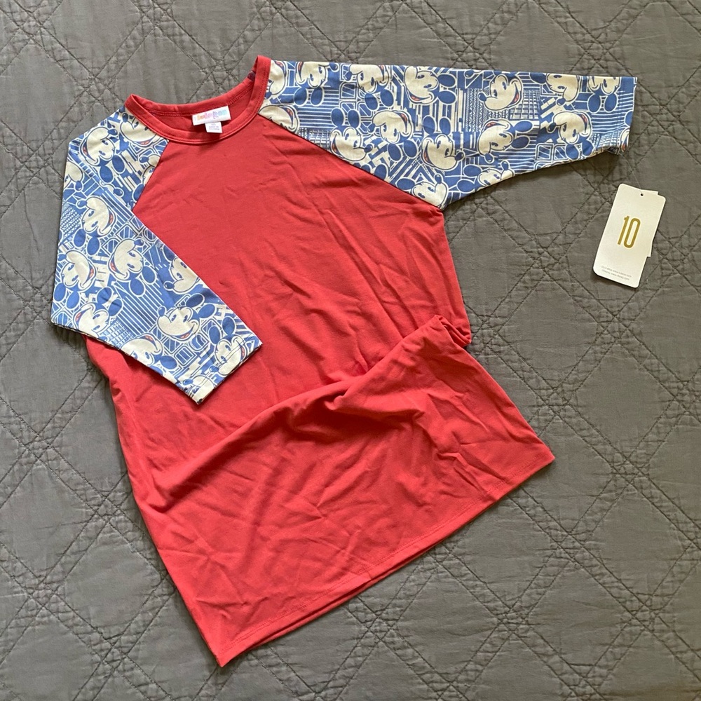 Disney Kid’s Lularoe Sloan Raglan Tee (sz 10)